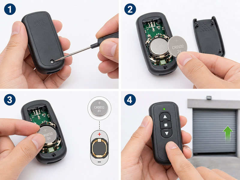 Cách thay pin remote cửa cuốn đơn giản từ A-Z